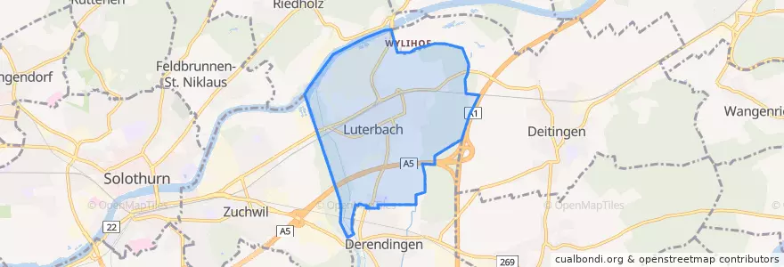 Mapa de ubicacion de Luterbach.