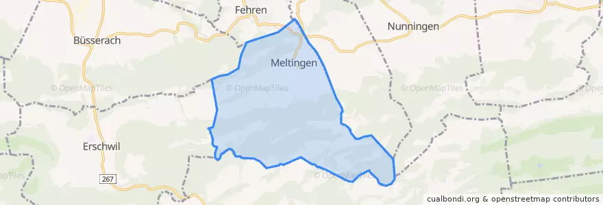 Mapa de ubicacion de Meltingen.