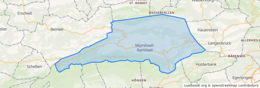 Mapa de ubicacion de Mümliswil-Ramiswil.