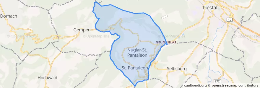 Mapa de ubicacion de Nuglar-St. Pantaleon.