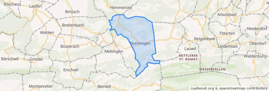 Mapa de ubicacion de Nunningen.