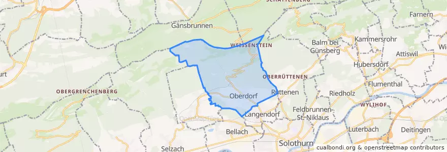 Mapa de ubicacion de Oberdorf (SO).