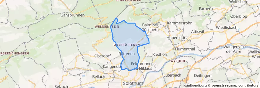 Mapa de ubicacion de Rüttenen.