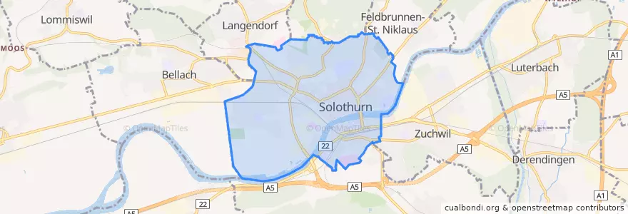 Mapa de ubicacion de Solothurn.