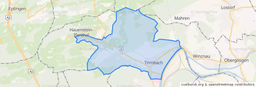 Mapa de ubicacion de Trimbach.