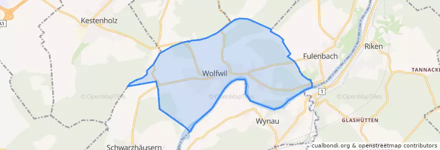 Mapa de ubicacion de Wolfwil.