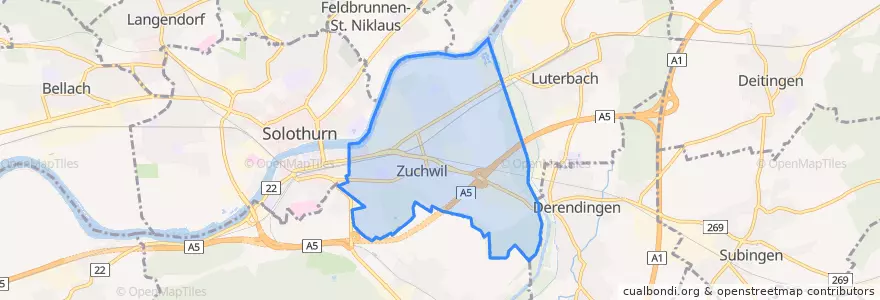 Mapa de ubicacion de Zuchwil.