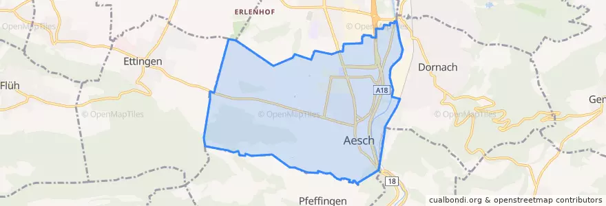 Mapa de ubicacion de Aesch.