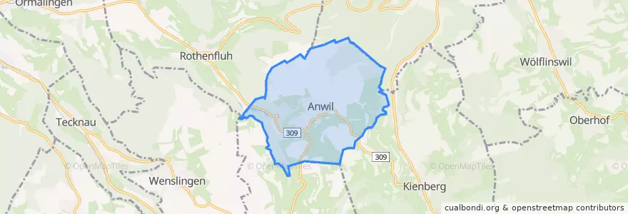 Mapa de ubicacion de Anwil.