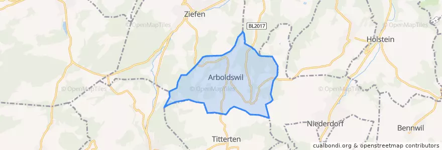 Mapa de ubicacion de Arboldswil.