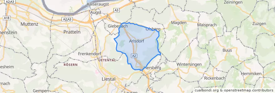 Mapa de ubicacion de Arisdorf.