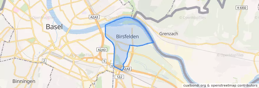 Mapa de ubicacion de Birsfelden.