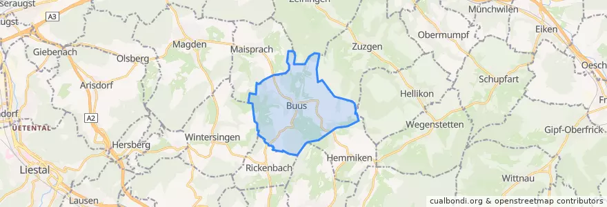 Mapa de ubicacion de Buus.