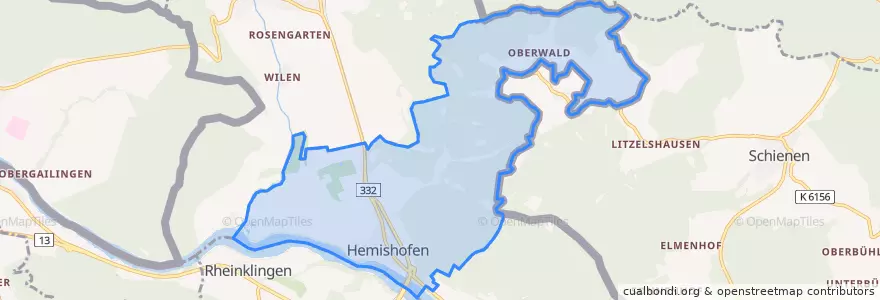 Mapa de ubicacion de Hemishofen.