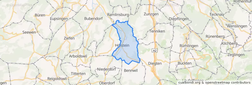 Mapa de ubicacion de Hölstein.
