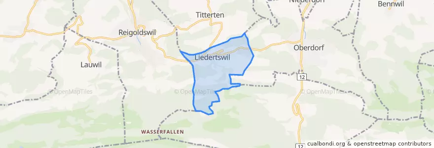 Mapa de ubicacion de Liedertswil.