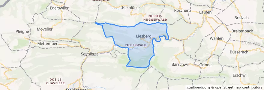 Mapa de ubicacion de Liesberg.