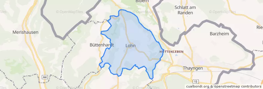 Mapa de ubicacion de Lohn (SH).