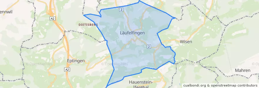 Mapa de ubicacion de Läufelfingen.