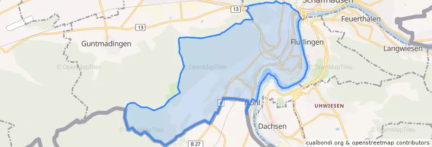 Mapa de ubicacion de Neuhausen am Rheinfall.