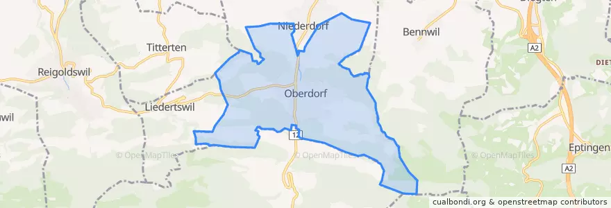 Mapa de ubicacion de Oberdorf (BL).