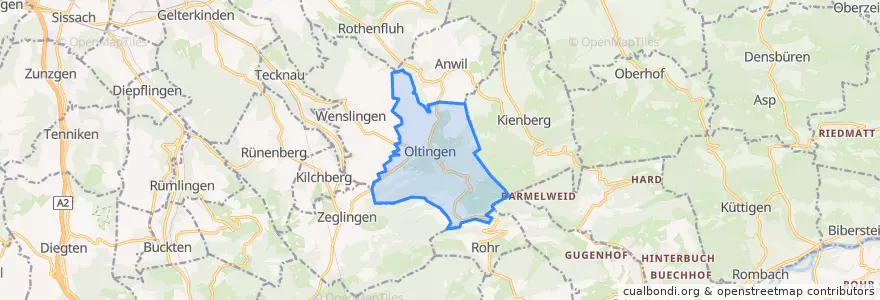 Mapa de ubicacion de Oltingen.