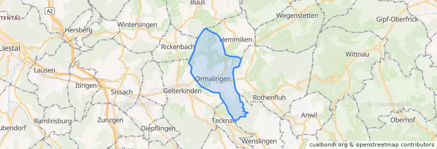 Mapa de ubicacion de Ormalingen.