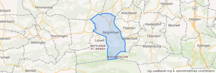 Mapa de ubicacion de Reigoldswil.