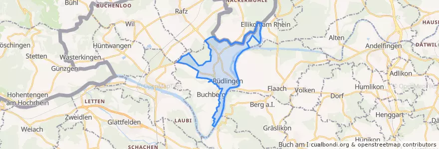 Mapa de ubicacion de Rüdlingen.