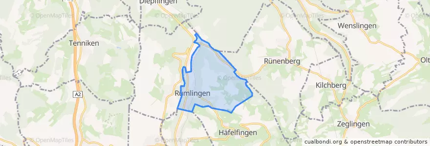 Mapa de ubicacion de Rümlingen.
