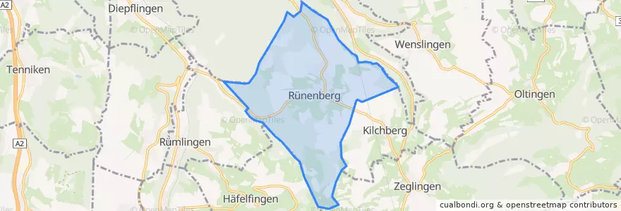 Mapa de ubicacion de Rünenberg.