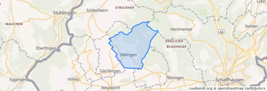 Mapa de ubicacion de Siblingen.