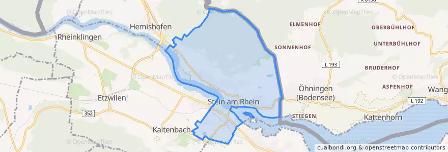 Mapa de ubicacion de Stein am Rhein.