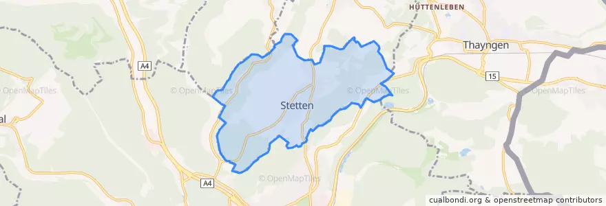 Mapa de ubicacion de Stetten (SH).