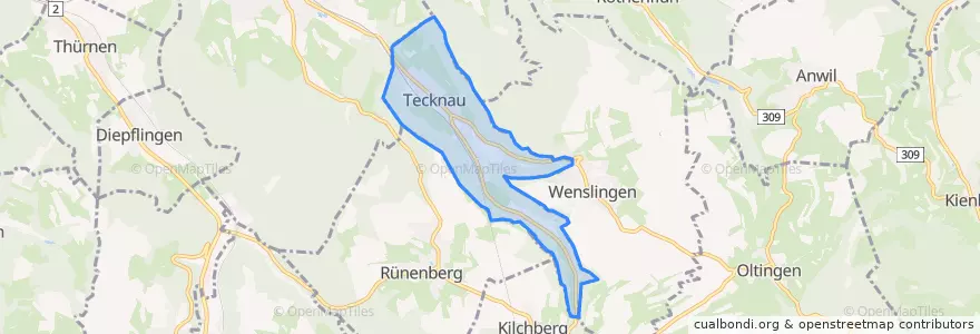 Mapa de ubicacion de Tecknau.