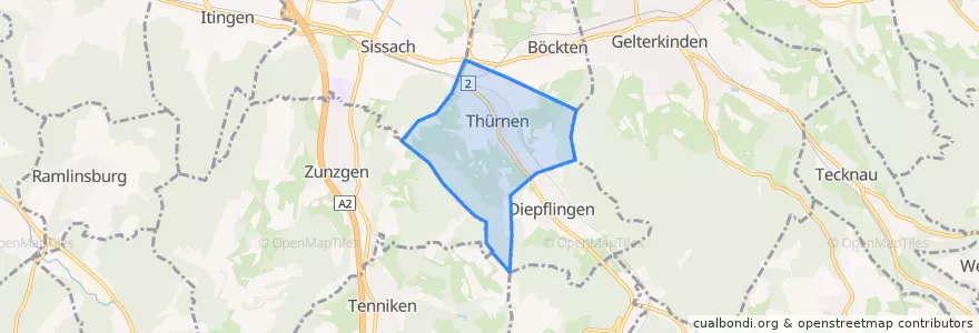 Mapa de ubicacion de Thürnen.
