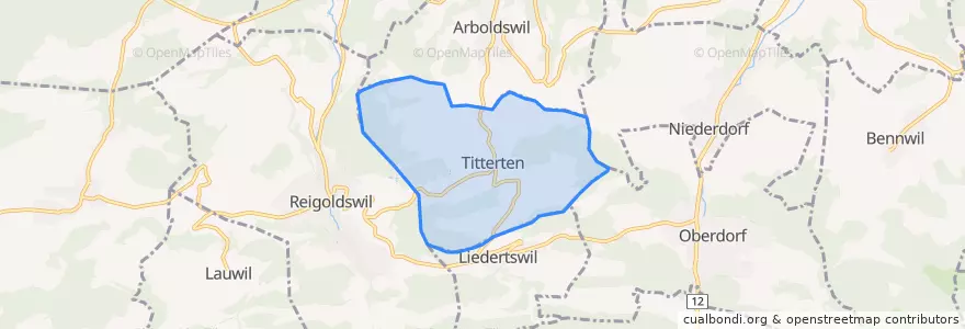 Mapa de ubicacion de Titterten.