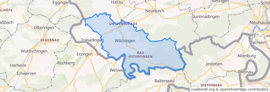 Mapa de ubicacion de Wilchingen.