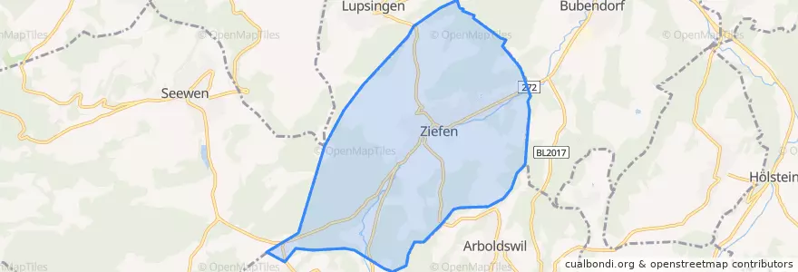 Mapa de ubicacion de Ziefen.