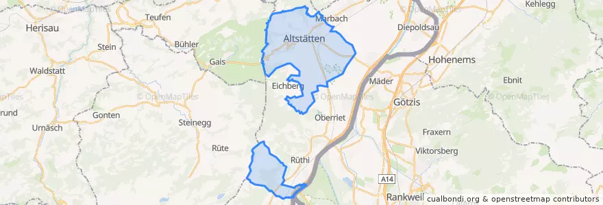 Mapa de ubicacion de Altstätten.