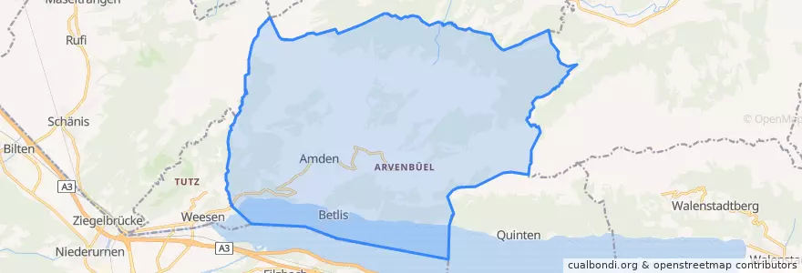 Mapa de ubicacion de Amden.
