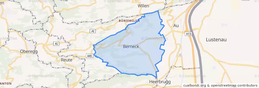 Mapa de ubicacion de Berneck.