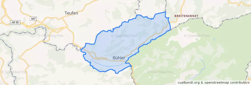Mapa de ubicacion de Bühler.