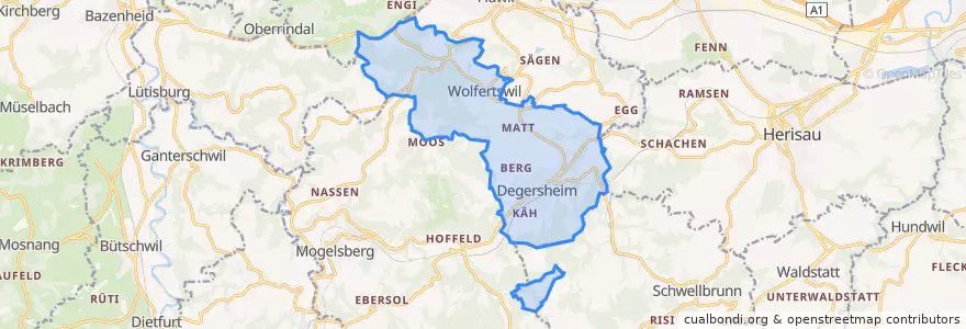 Mapa de ubicacion de Degersheim.