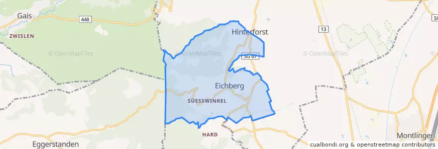 Mapa de ubicacion de Eichberg.