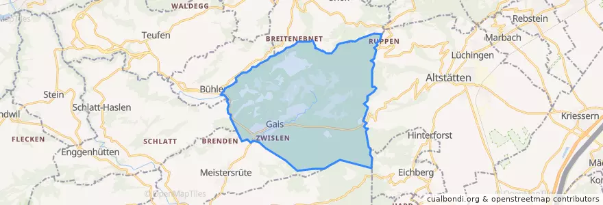 Mapa de ubicacion de Gais.