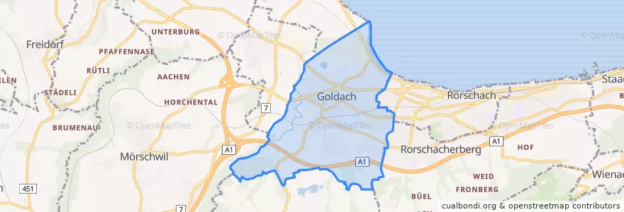 Mapa de ubicacion de Goldach.