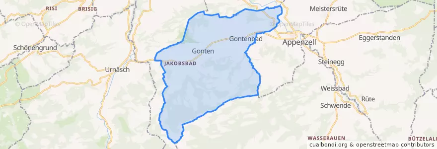 Mapa de ubicacion de Gonten.