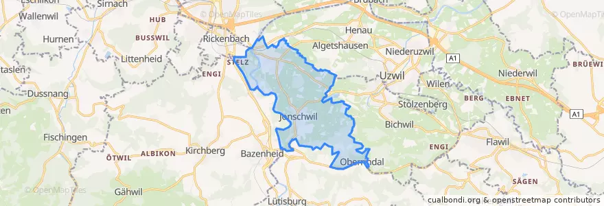 Mapa de ubicacion de Jonschwil.