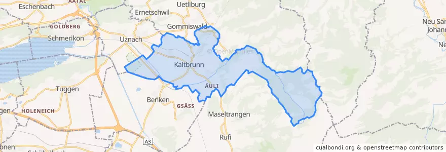 Mapa de ubicacion de Kaltbrunn.